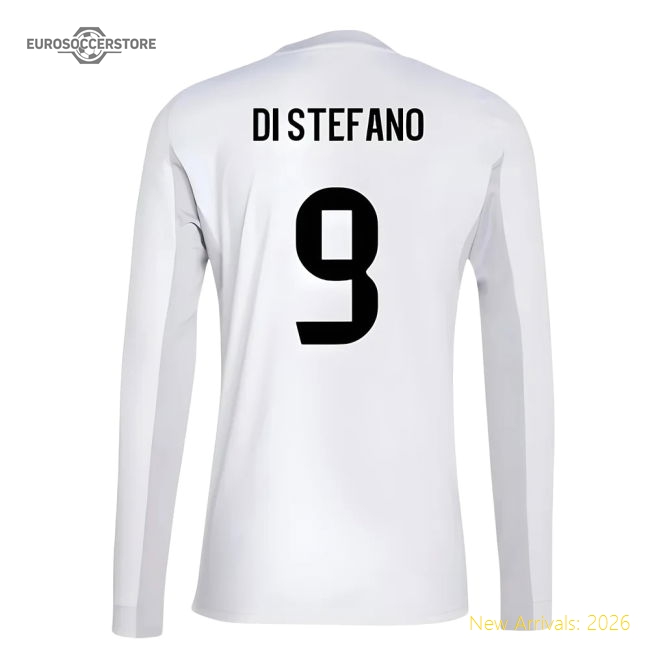 2025-2026 Real Madrid Long Sleeve Home Shirt (Di Stefano 9)-Football Shirts Shop