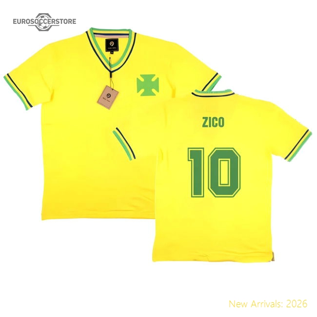 False Nein Brazil Home Football Shirt (ZICO 10)-Football Shirts Shop