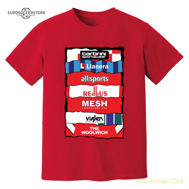 Charlton Sponsor History T-Shirt (Red)-Football Shirts Shop