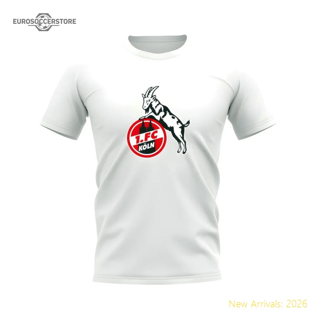 FC Koln Badge T-Shirt (White)-Football Shirts Shop