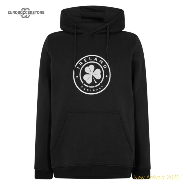 2025-2026 Ireland Crest Hoodie (Black)-Football Shirts Shop