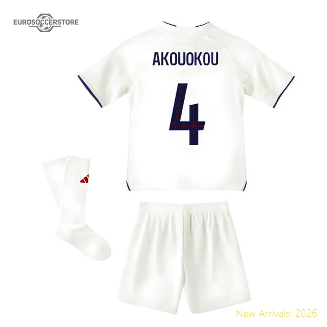 2025-2026 Olympique Lyon Home Mini Kit (Akouokou 4)-Football Shirts Shop