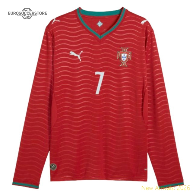 2026-2027 Portugal Long Sleeves Home Shirt RONALDO-Football Shirts Shop