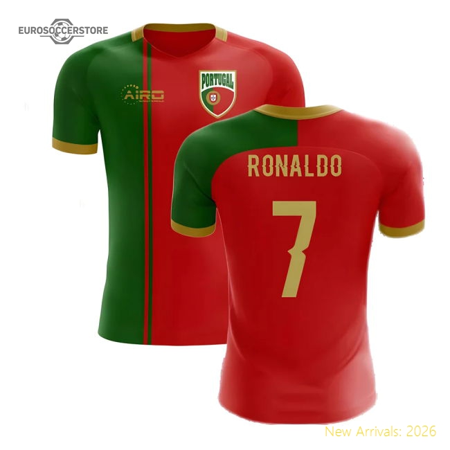 2025-2026 Portugal Flag Home Concept Football Shirt (Ronaldo 7) - Kids-Football Shirts Shop