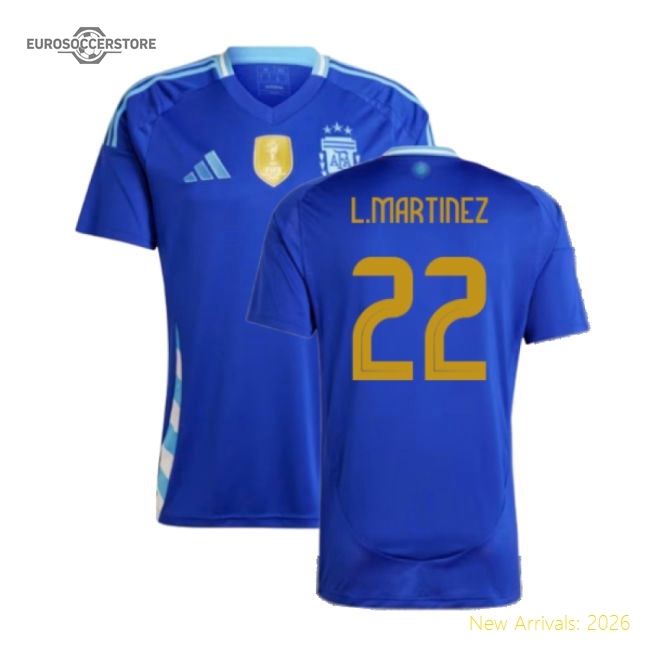 2024-2025 Argentina Away Shirt (L.MARTINEZ 22)-Football Shirts Shop