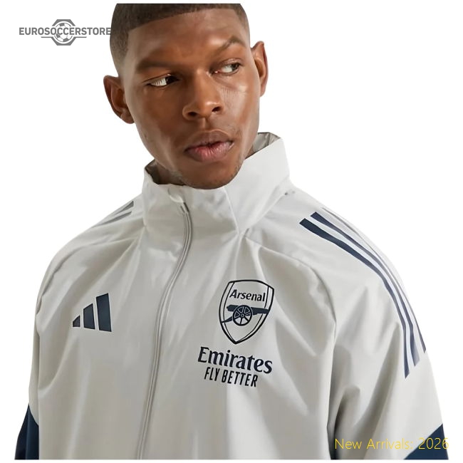 2025-2026 Arsenal Allweather Jacket (Grey)-Football Shirts Shop