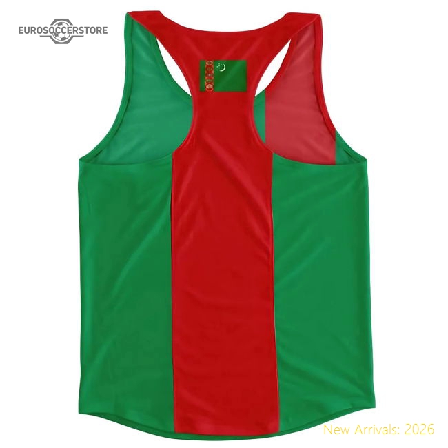 Turkmenistan Flag Running Vest-Football Shirts Shop