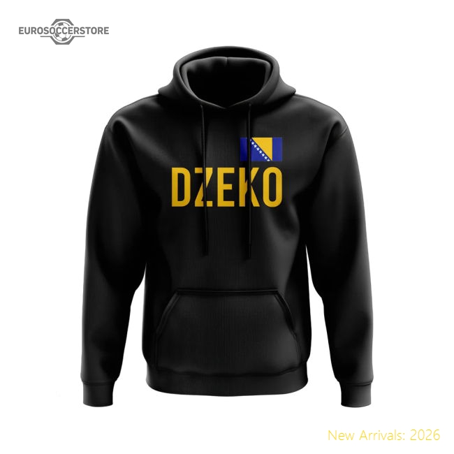 Edin Dzeko Bosnia and Herzegovina Name Hoody (Black)-Football Shirts Shop