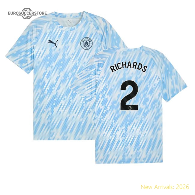 2025-2026 Man City Warm Up Jersey (Silver Sky) (Richards 2)-Football Shirts Shop