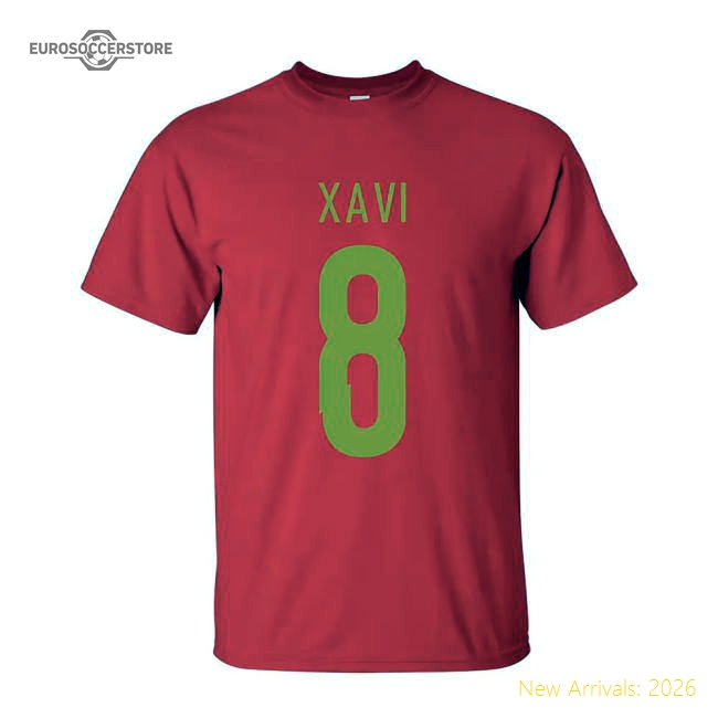 Xavi Spain Hero T-shirt (red)-Football Shirts Shop