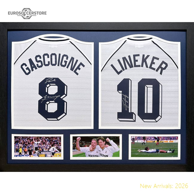 Tottenham Hotspur FC 1991 Lineker & Gascoigne Signed Shirts (Dual Framed)-Football Shirts Shop