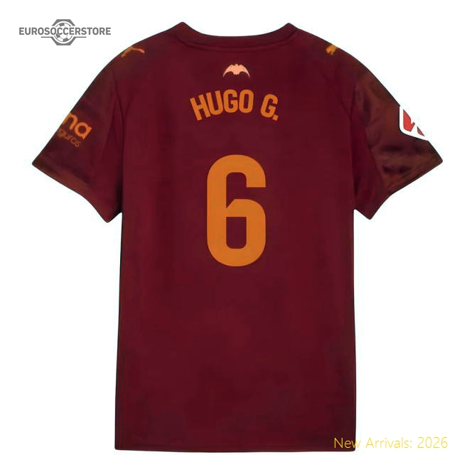 2025-2026 Valencia Away Shirt (Hugo G. 6)-Football Shirts Shop