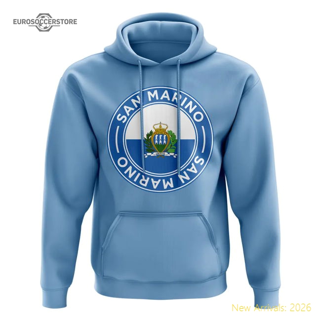 San Marino Football Badge Hoodie (Sky)-Football Shirts Shop