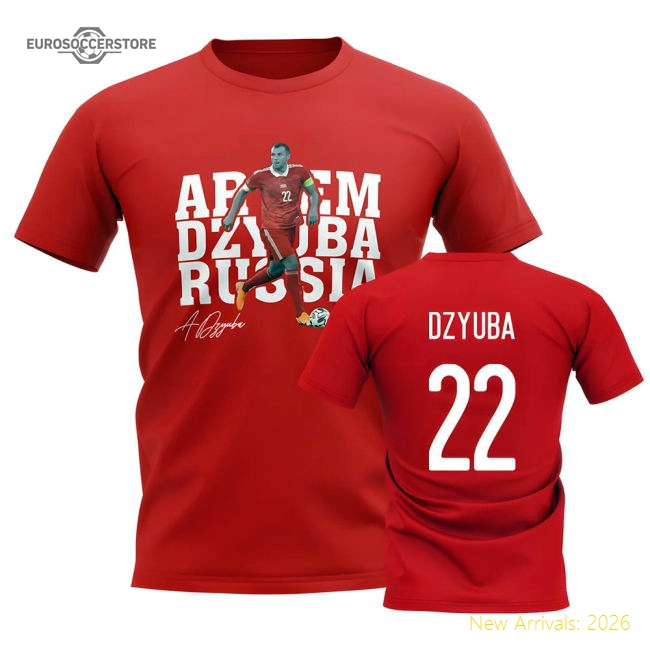 Artem Dzyuba Russia Player Tee (Red)-Football Shirts Shop