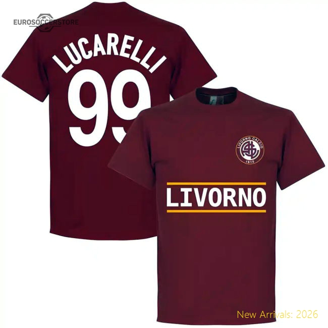 Livorno Lucarelli 99 Team T-Shirt - Maroon-Football Shirts Shop