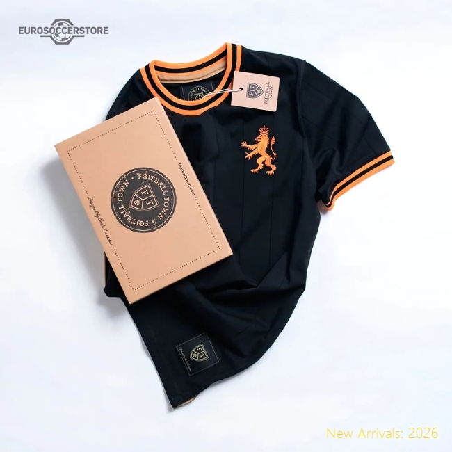 Vintage Holland De Leeuw Black Soccer Jersey-Football Shirts Shop