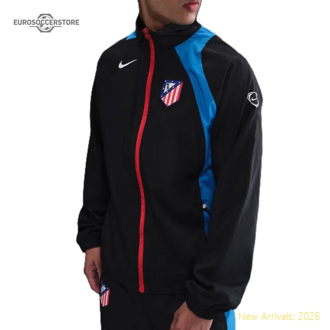 2025-2026 Atletico Madrid T90 Tracksuit Jacket (Black)-Football Shirts Shop