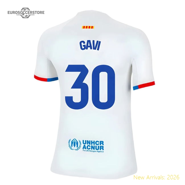 2023-2024 Barcelona Away Shirt (Kids) (Gavi 30)-Football Shirts Shop