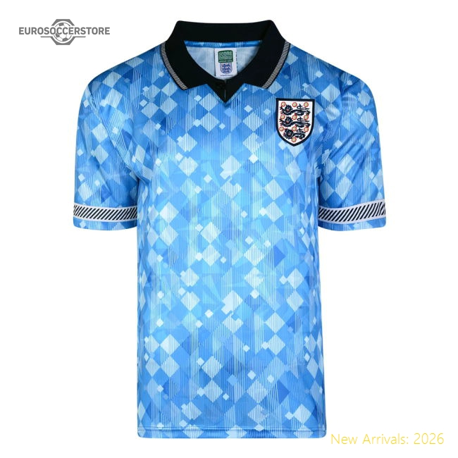 Score Draw England 1990 Third World Cup Finals Retro Football Shirt-Football Shirts Shop