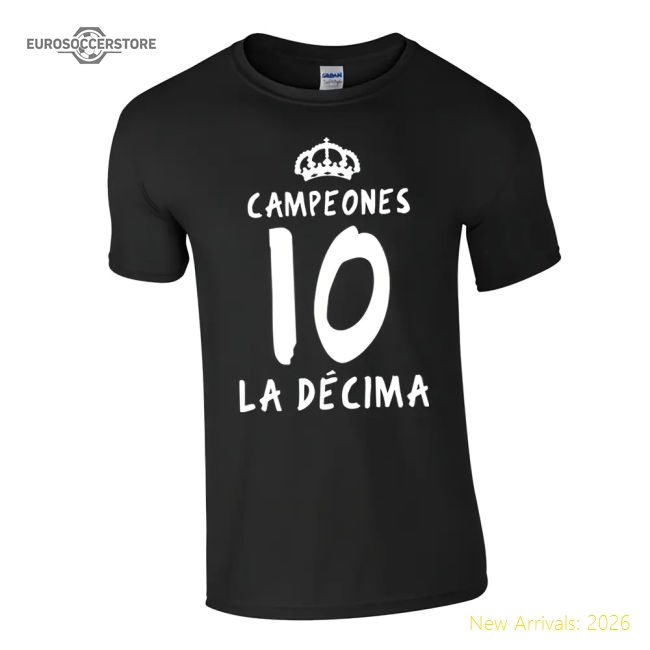 Real Madrid La Decima T-Shirt (Black)-Football Shirts Shop