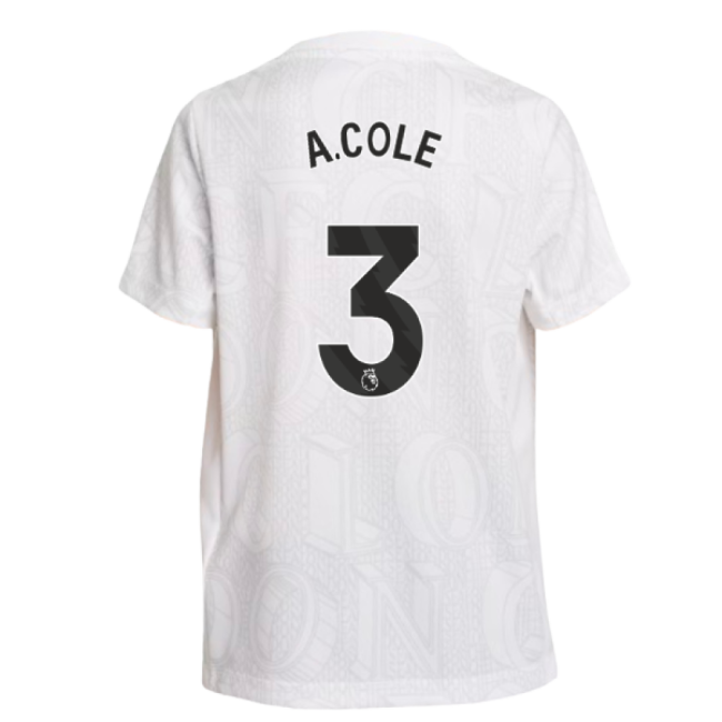 2025-2026 Chelsea Pre-Match Shirt (White) - Kids (A.Cole 3)-Football Shirts Shop