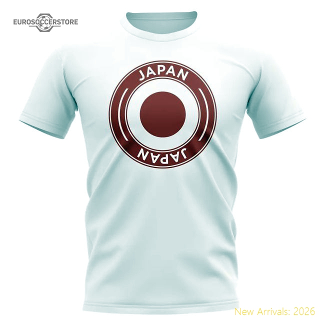 Japan Football Badge T-Shirt (White)-Football Shirts Shop