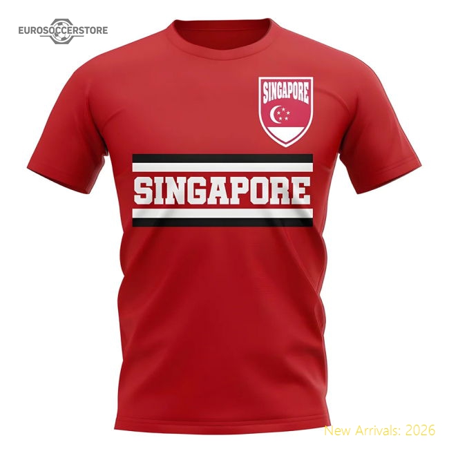Singapore Core Football Country T-Shirt (Red)-Football Shirts Shop