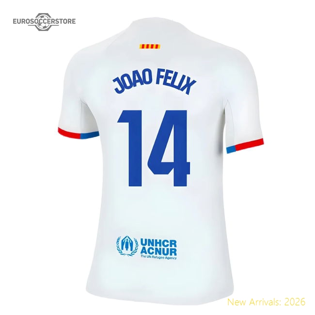 2023-2024 Barcelona Away Shirt (Kids) (Joao Felix 14)-Football Shirts Shop