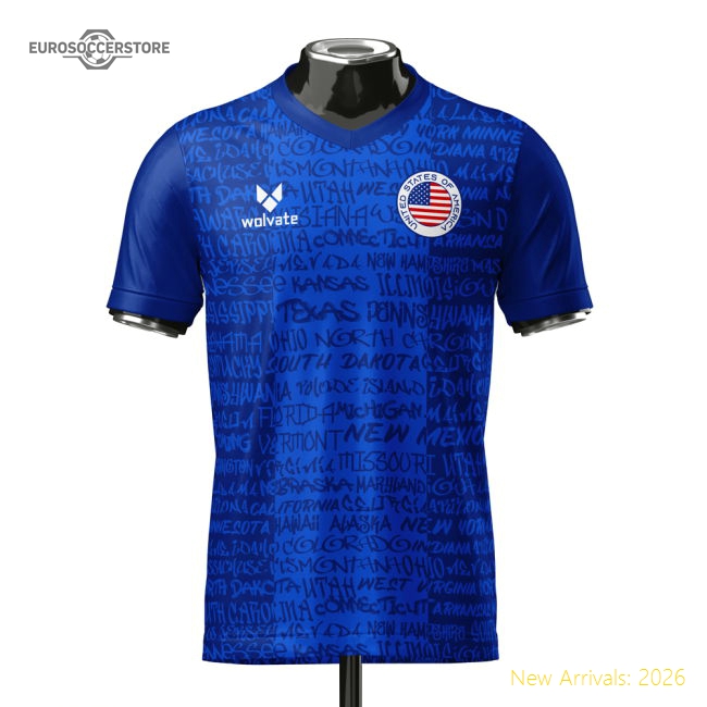 USA Heritage Football Jersey Blue (Wolvate) Adult Short Sleeve-Football Shirts Shop