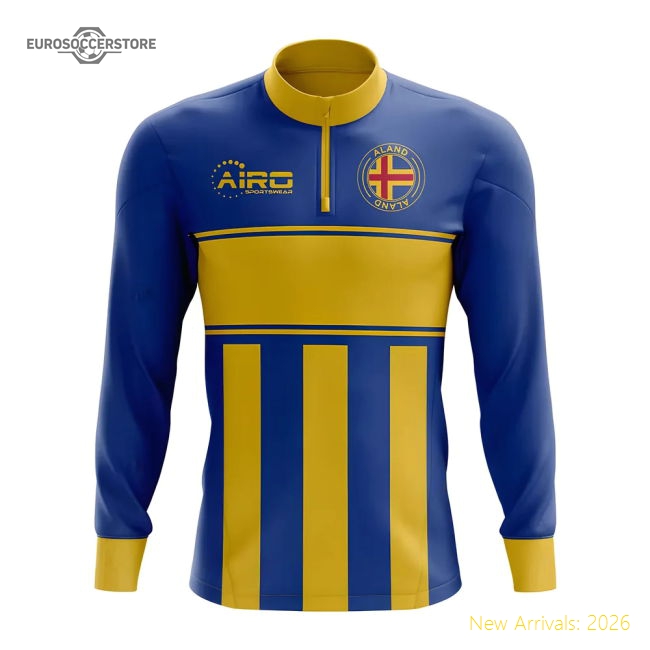 Aland Concept Football Half Zip Midlayer Top (Blue-Yellow)-Football Shirts Shop