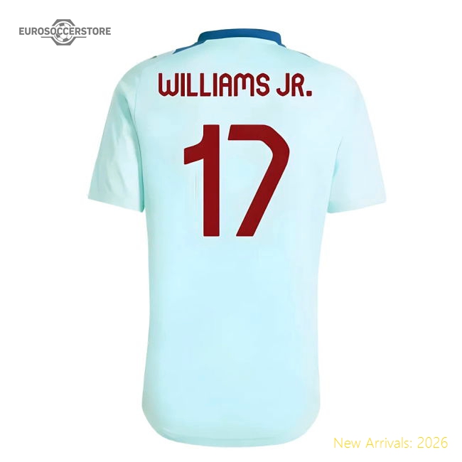 2024-2025 Spain Training Jersey (Halo Mint) (Williams JR. 17)-Football Shirts Shop