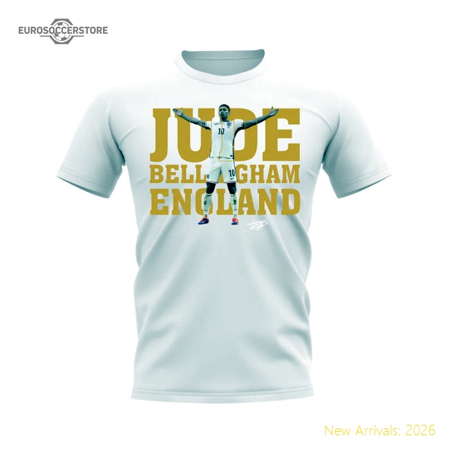 Jude Bellingham England Player Tee (White)-Football Shirts Shop