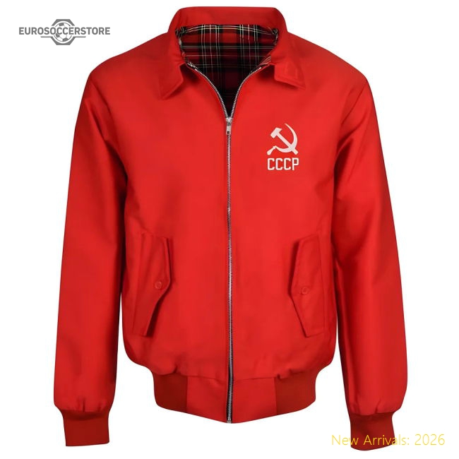 Soviet Union CCCP Red Harrington Jacket-Football Shirts Shop