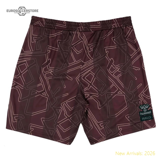 2024-2025 Denmark Special Edition Hummel x Halo Shorts (Dark Red)-Football Shirts Shop