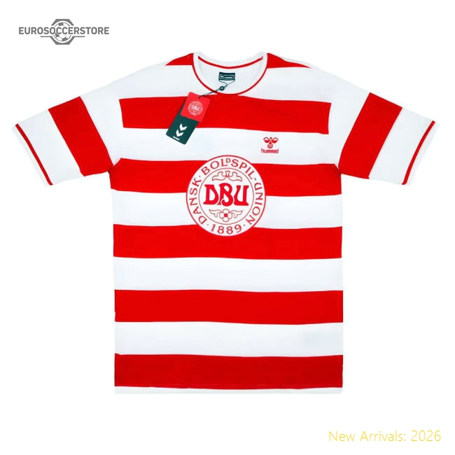 2024-2025 Denmark Fan Striped Tee (Red)-Football Shirts Shop