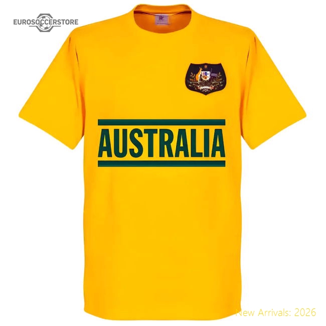 Australia WC Team T-Shirt - Yellow-Football Shirts Shop