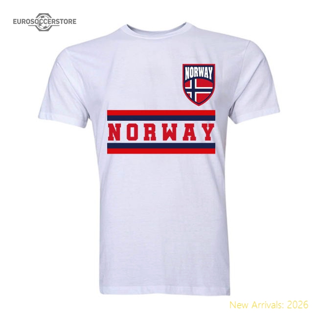 Norway Core Football Country T-Shirt (White)-Football Shirts Shop