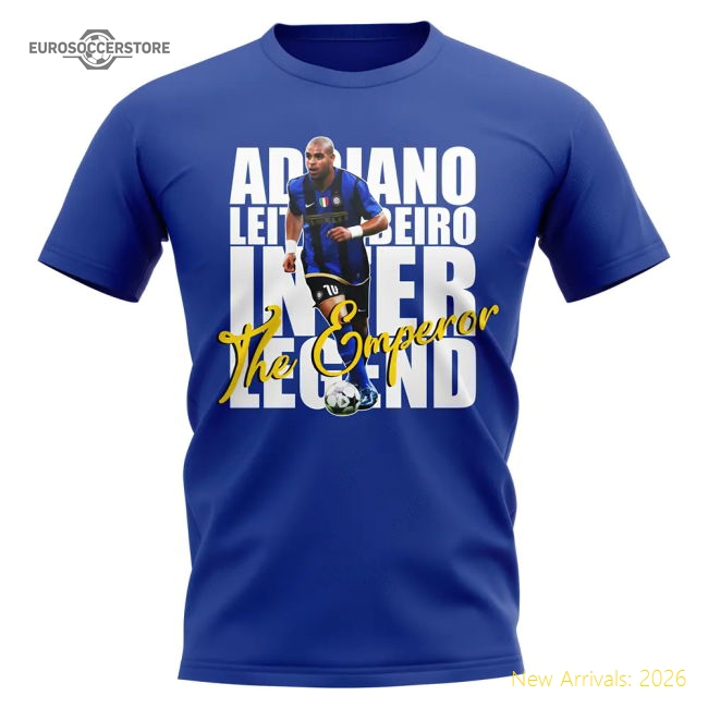 Adriano Inter Milan Player T-Shirt (Blue)-Football Shirts Shop
