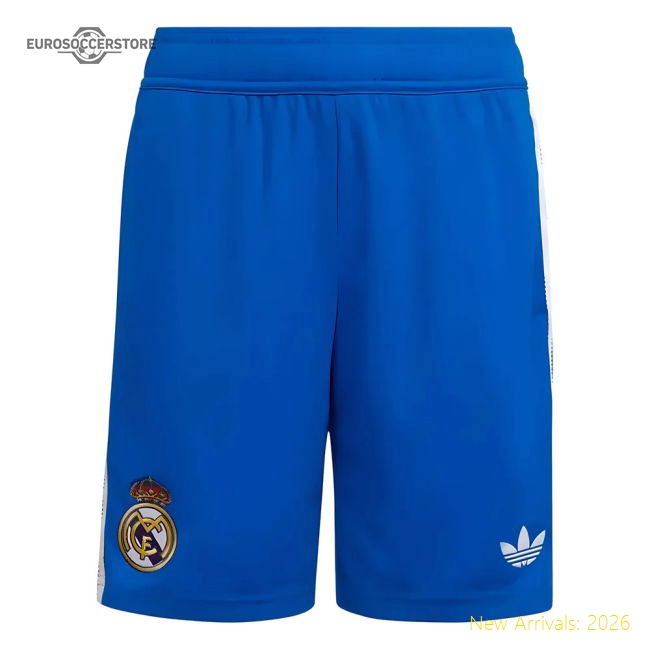 2025-2026 Real Madrid Third Shorts (Blue) - Kids-Football Shirts Shop