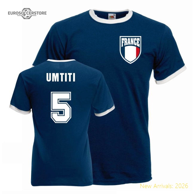 Samuel Umtiti France Ringer Tee (blue)-Football Shirts Shop