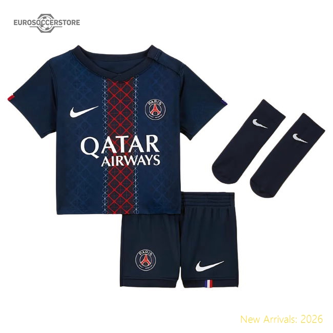 2025-2026 PSG Home Baby Kit (Barcola 29)-Football Shirts Shop