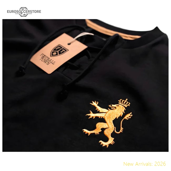 Holland Bergkamp Retro Shirt Black De Leeuw-Football Shirts Shop