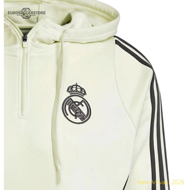 2025-2026 Real Madrid Training Hoody (Almost Lime)-Football Shirts Shop