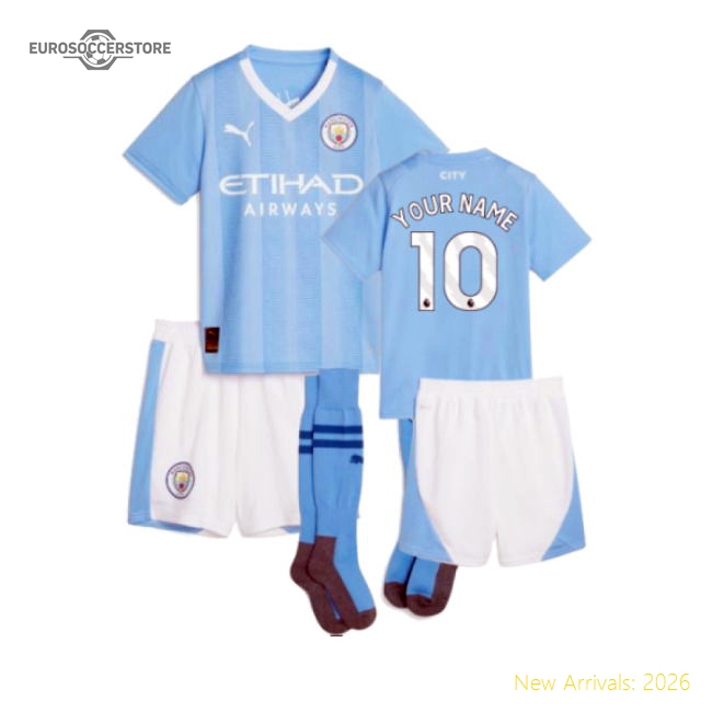 2023-2024 Man City Home Mini Kit (Your Name)-Football Shirts Shop