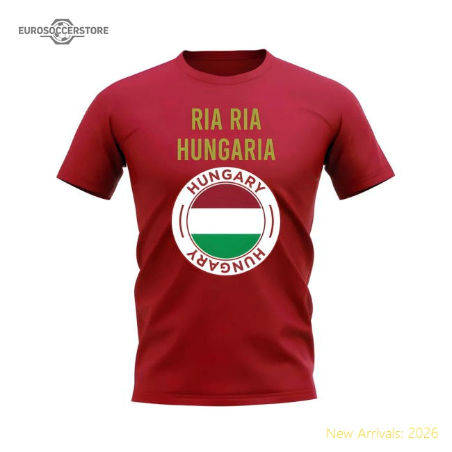 Ria Ria Hungaria Hungary Fans Phrase T-shirt (Red)-Football Shirts Shop
