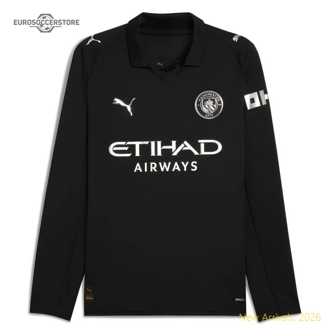 2025-2026 Man City Long Sleeve Away Shirt-Football Shirts Shop