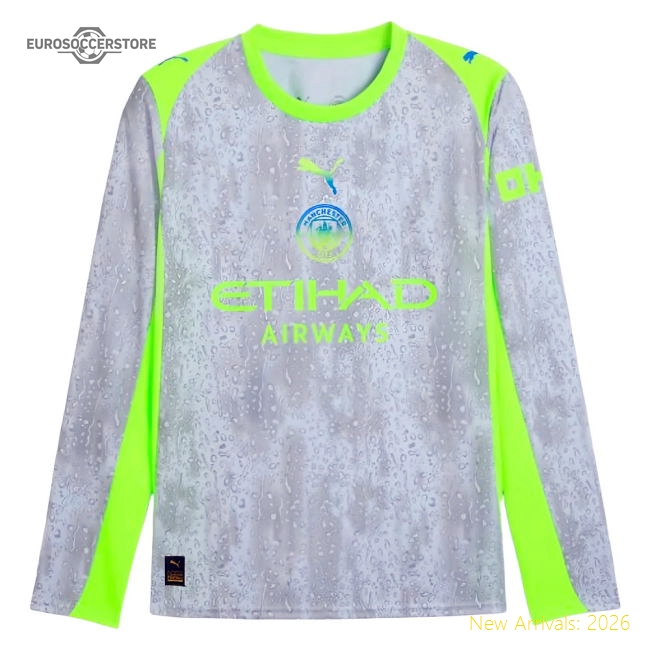 2025-2026 Man City Long Sleeve Third Shirt (Cherki 10)-Football Shirts Shop