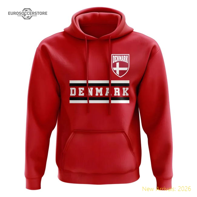 Denmark Core Football Country Hoody (Red)-Football Shirts Shop