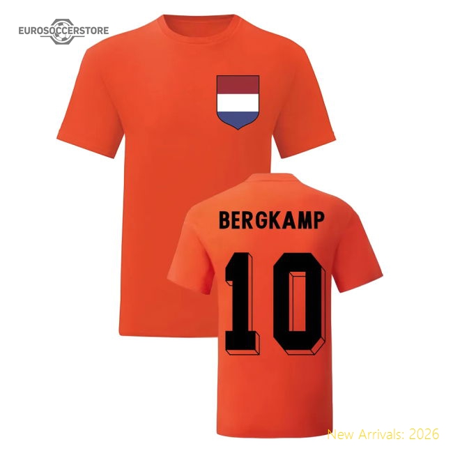 Dennis Bergkamp Holland Natioal Hero Tee\'s (Orange)-Football Shirts Shop