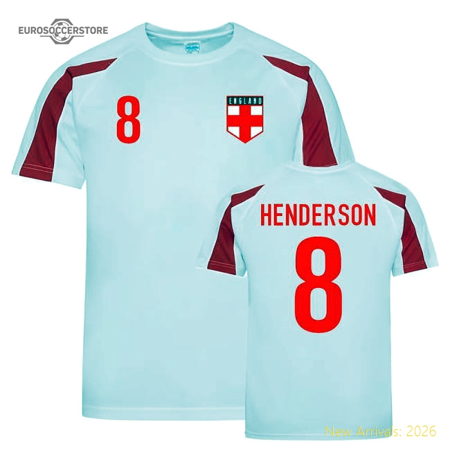 Jordan Henderson England Sports Training Jersey (White-Red)-Football Shirts Shop